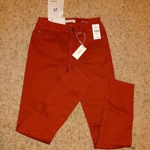 Warp + Weft JFK NY City Skinny Barn Red Pants